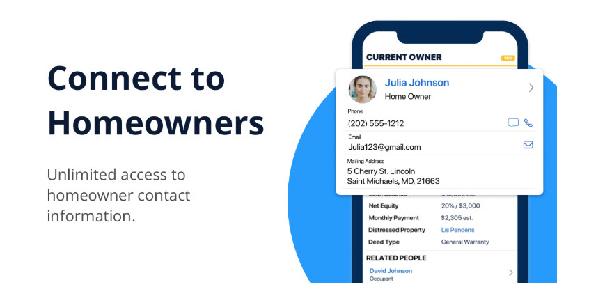 Use Homesnap app to connect to home owners